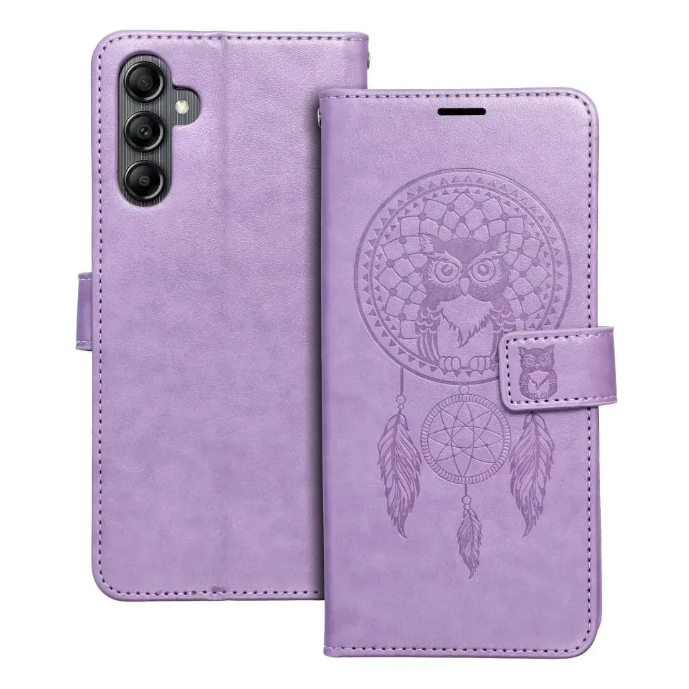 MEZZO dreamcatcher grāmatveida maciņš telefonam Samsung Galaxy A14 4G (A145) | A14 5G (A146) violets