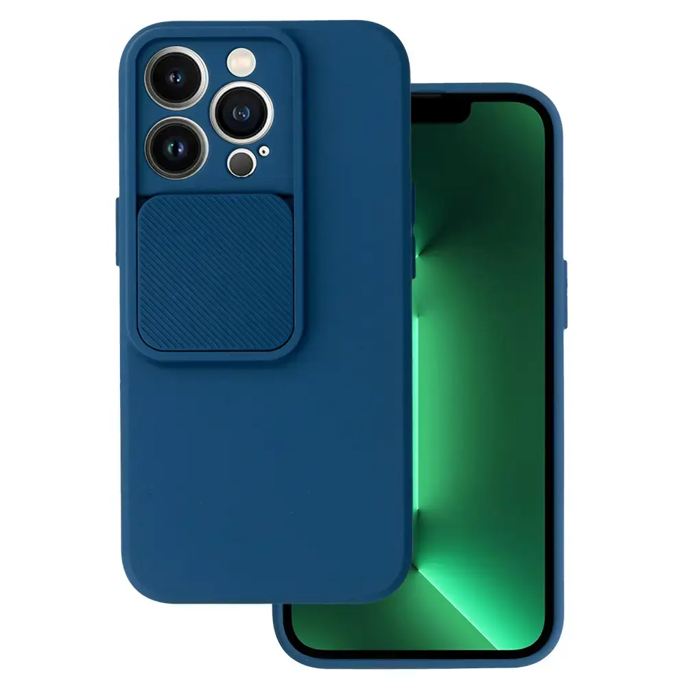 Camshield Soft maciņš telefonam iPhone 13 Pro Max tumši zils (ar kameras aizsargu)