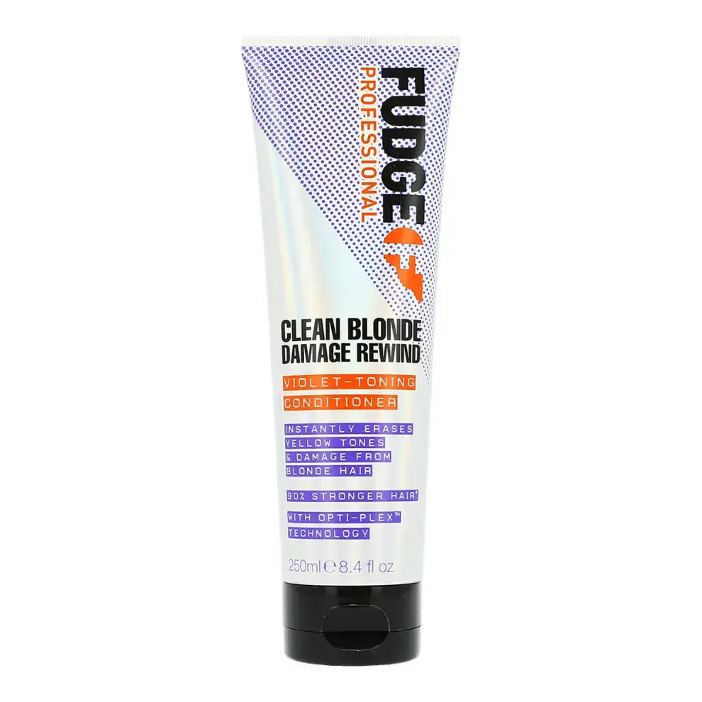 FUDGE Clean Blonde Damage Rewind Purple Violet Toning & Repair Conditioner 250ml in Clear