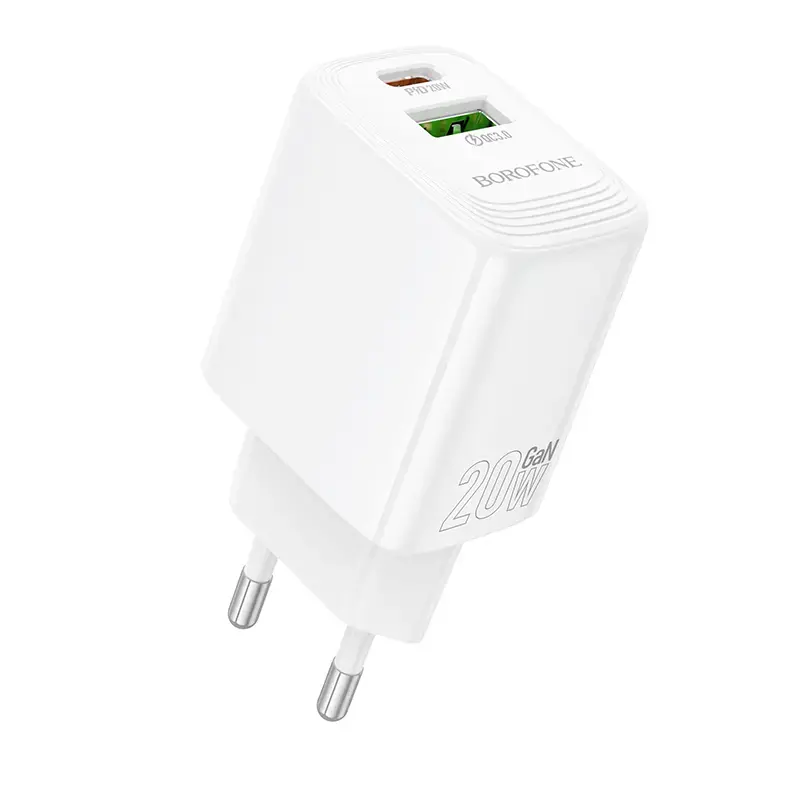 Borofone BN27 зарядное устройство | 20W | QC | PD | USB | USB-C | белое
