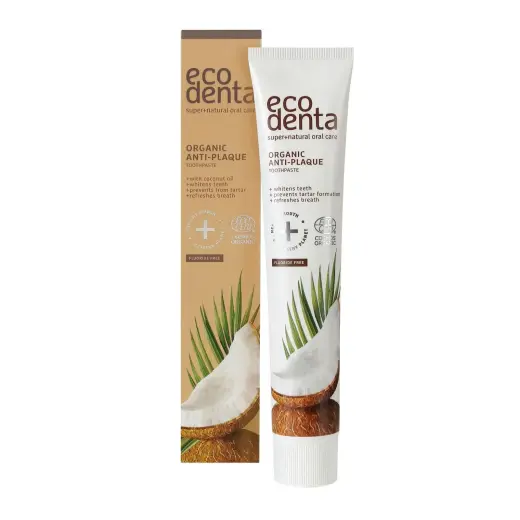 Ecodenta, Organic Anti-Plaque, Whitening & Anti-Plaque, Toothpaste, 75 ml