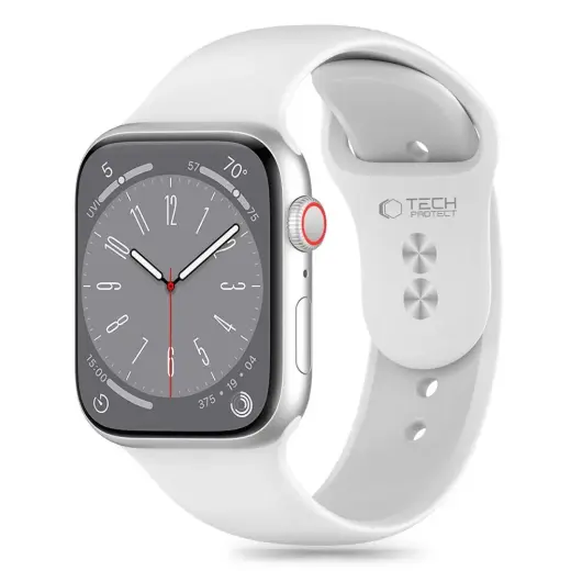 Tech-Protect Silicone Strap for Apple Watch 4 | 5 | 6 | 7 | 8 | 9 | SE (38 | 40 | 41 mm) - White