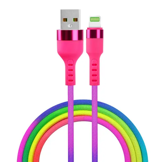 Setty KNA-L-1.22.113 data transfer and charging cable | USB-A to Lightning | 10.5W | 1.2m | rainbow