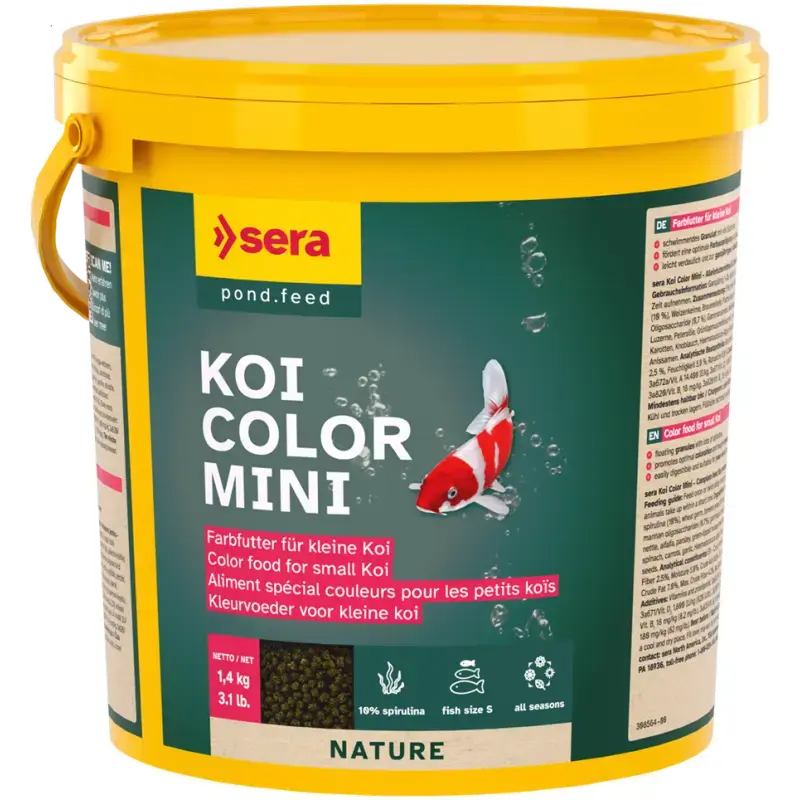 Barība dīķa zivīm - Sera KOI Color Mini, 3800ml (930g)