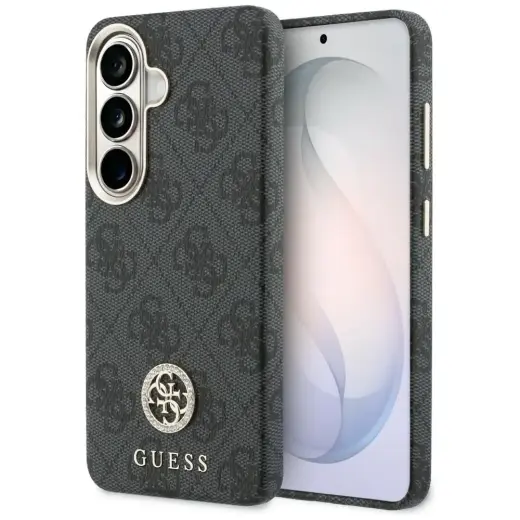 Guess 4G Rhinestone Round Logo maciņš ar MagSafe atbalstu telefonam Samsung Galaxy S26 (S942) melns