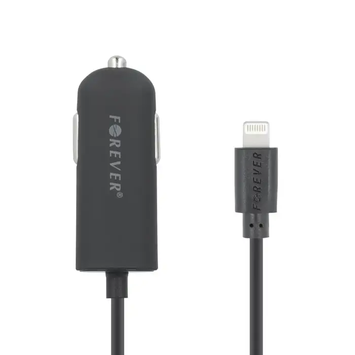 Forever M-02 2.1A (12V | 24V) Car Charger + Lightning Cable 1.2m Black