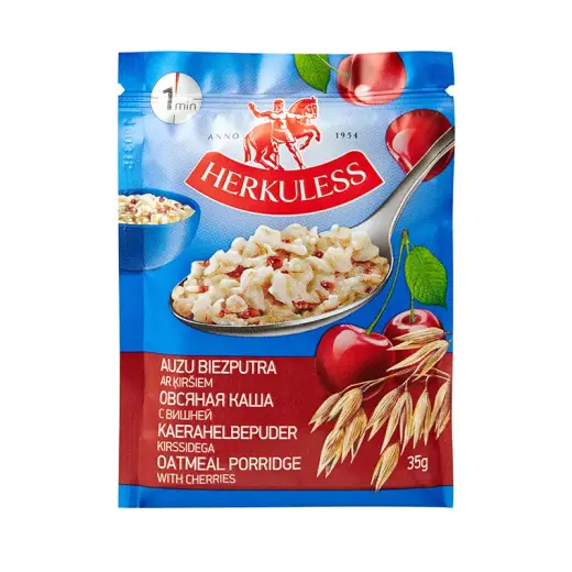 Ātri pagatavojamās putras HERKULESS ar ķiršu gabaliņiem, 35 g