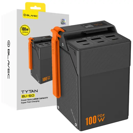 Blavec Power Bank 50000mAh BJ-50 Tytan 100W - 3x Type-C + 3x USB-A (PBBJ50C) black
