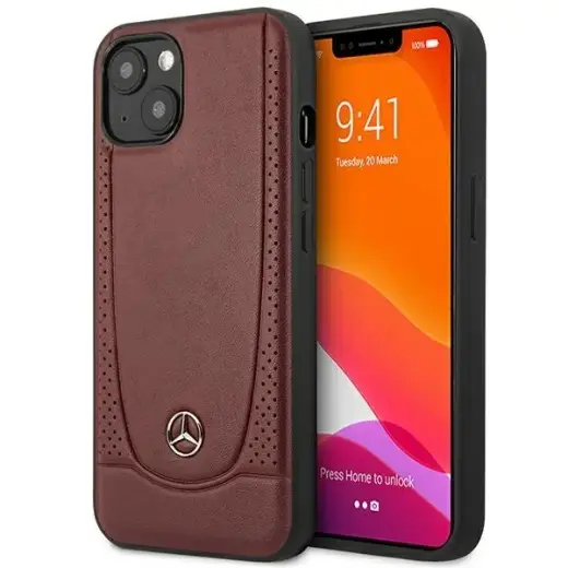 Mercedes MEHCP15SARMRE iPhone 15 | 14 | 13 6.1" czerwony|red hardcase Leather Urban Bengale