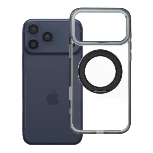 Frame Circle Stand phone case with stand and MagSafe support for iPhone 17 Pro Max | iPhone 18 Pro Max black