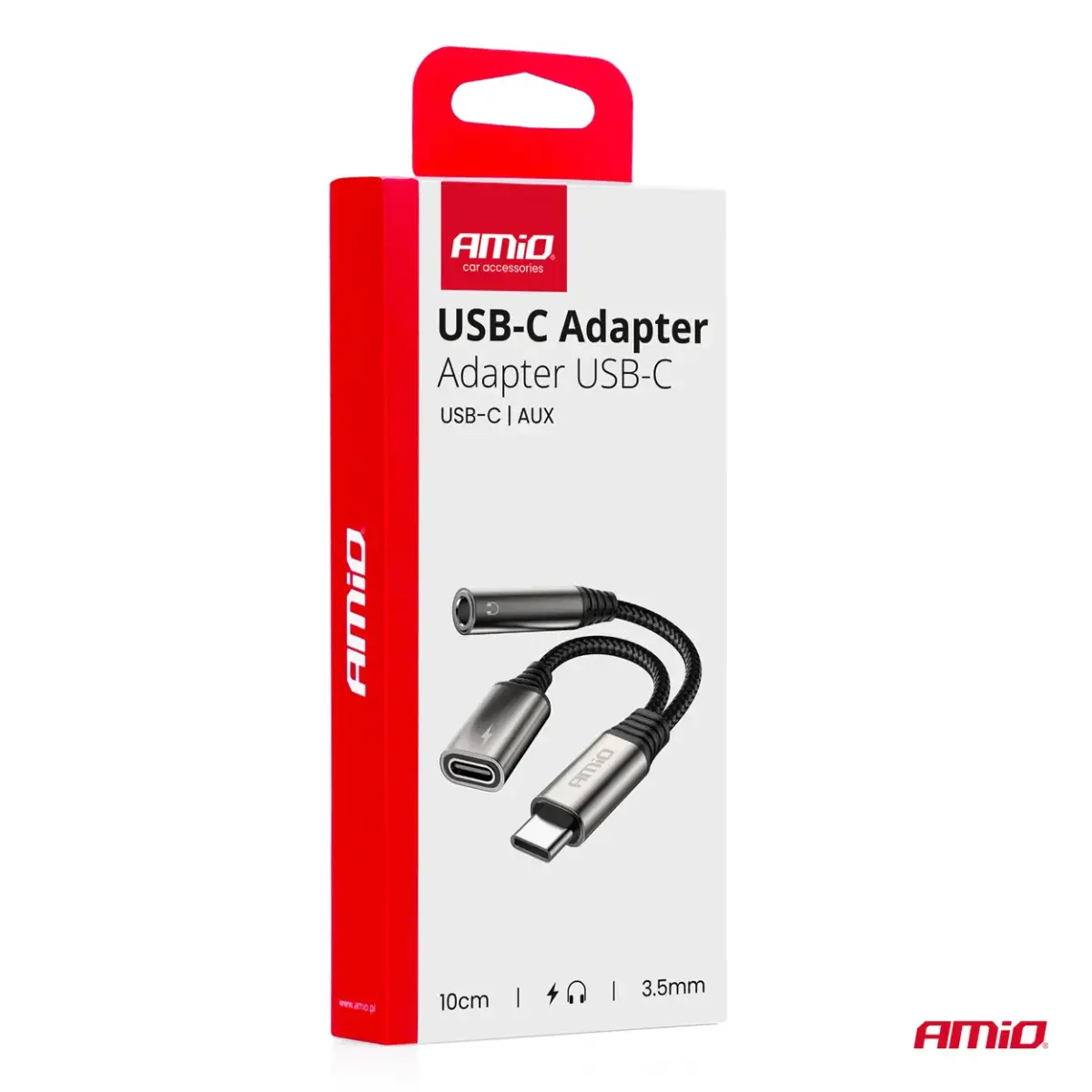 USB-C TO TYPE USB-C + Mini Jack 3.5mm Female Adapter 10cm AMIO-04295