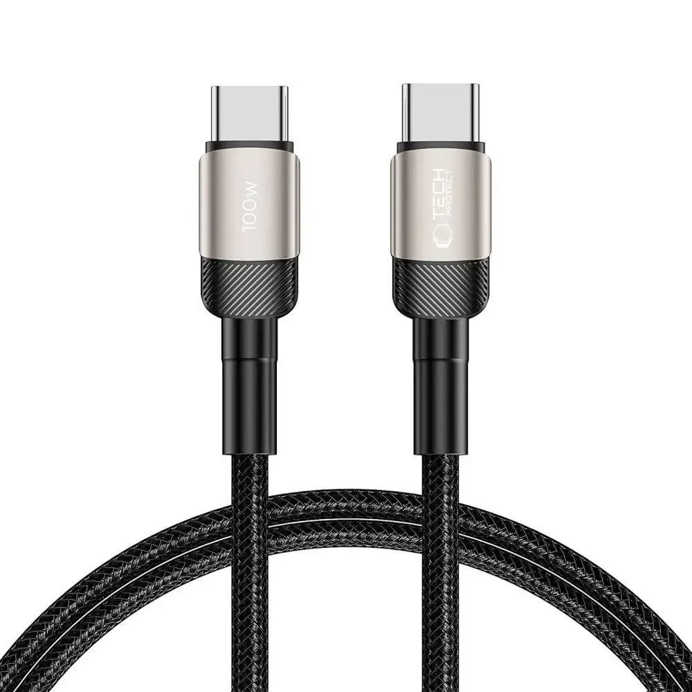Tech-Protect UltraBoost Evo datu pārraides un uzlādes vads | USB-C uz USB-C | 100W | 1m | brūns