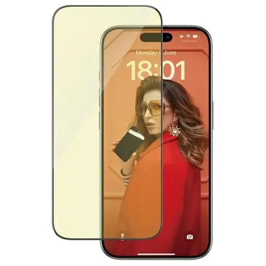 PanzerGlass Ultra-Wide Fit aizsargstikls telefonam iPhone 15 Pro 6.1" pret atstarojošo gaismu+pret zilo gaismu viegla novietošana iekļauta 2814