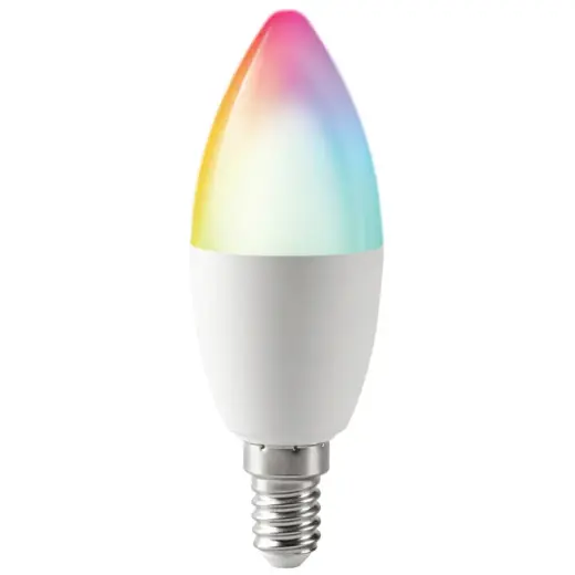 LED spuldze 6W C37 E14 3000k Wi-Fi RGB Tuya BESK