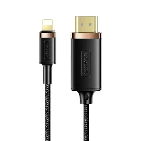 USAMS Kabel pleciony Lightning - HDMI U70 2.0m czarny|black SJ509HD01 (US-SJ509)