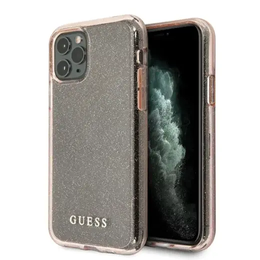Guess GUHCN58PCGLPI Glitter telefono dėklas iPhone 11 Pro rožinis