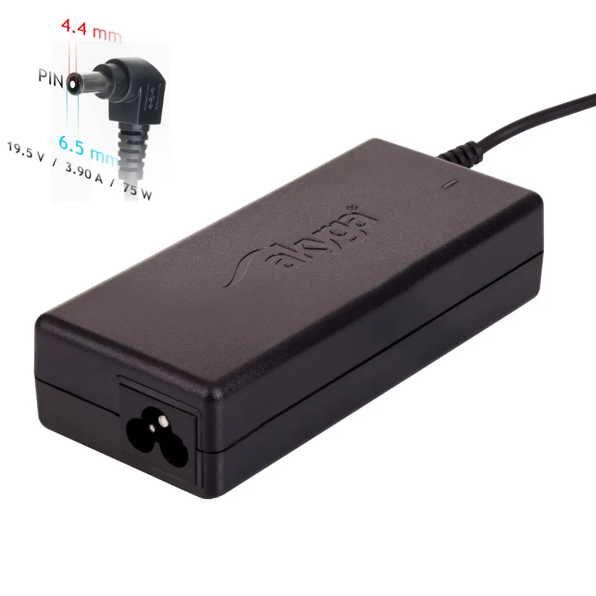 Notebook power supply Akyga AK-ND-19 19.5V | 3.9A 75W 6.5 x 4.4 mm + pin SONY 1.2m