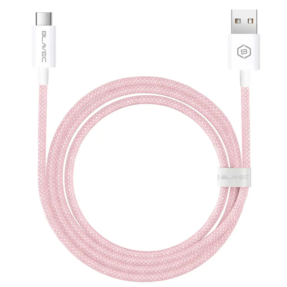 Blavec Candy data transfer and charging cable | USB-A to USB-C | 60W | 2m | pink