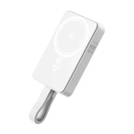 Romoss WMS10 ārējais akumulators (powerbank) | 10000 mAh | 30W | Lightning, USB-C, MagSafe | balts