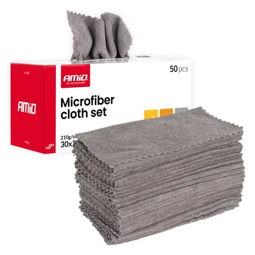 Microfiber cloth set 50pcs. 210gsm 30x30cm AMIO-04492