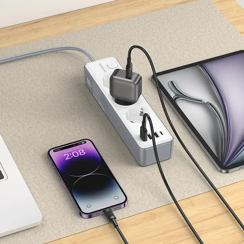 Borofone Power strip BAC9 - 3 outlets 240V + 3xUSB + Type C - PD 20W 2 metres black