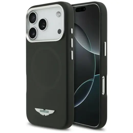 Etui Aston Martin HC FW Logo MagSafe do   iPhone 17 Pro czarny