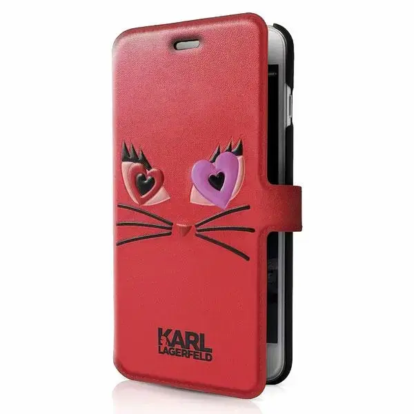 Karl Lagerfeld KLFLBKP7CL2RE iPhone 7 red book Choupette in love