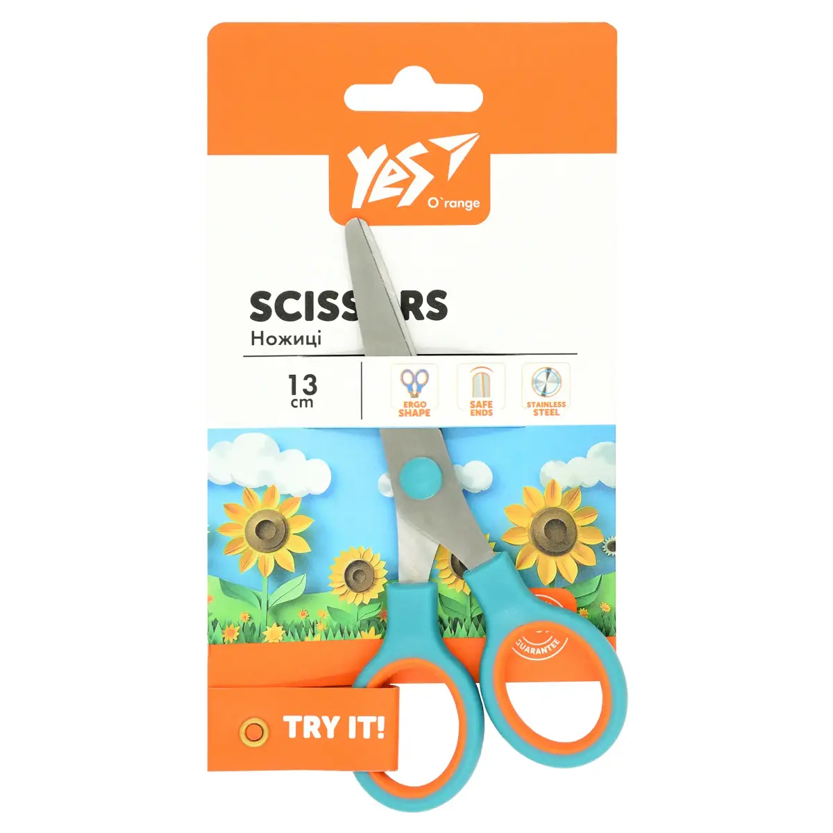 Šķēres Yes Orange Line, 13 cm.