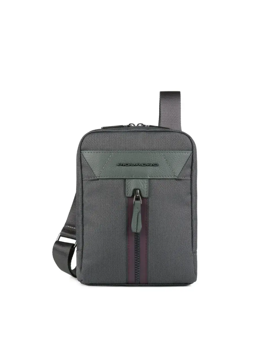 Piquadro, Trakai, Shoulder Bag, Textile Crossbody Bag, Green, 16 x 22 x 4 cm, For Men
