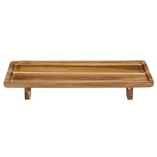 Wooden serving dish on legs 42x22x5.4cm