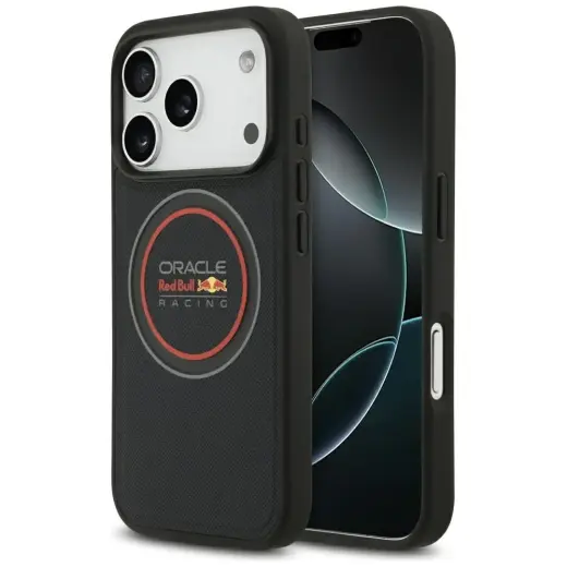 Red Bull Meshed Logo And Red Ring maciņš ar statīvu un MagSafe atbalstu telefonam iPhone 17 Pro tumši zils