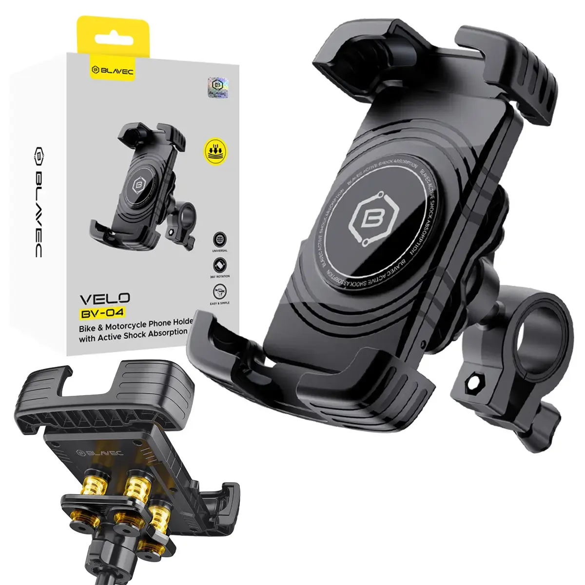 Blavec Uchwyt Rowerowy BV-04 Velo to handlebar with shock absorbtion (BV04-SAHB) black