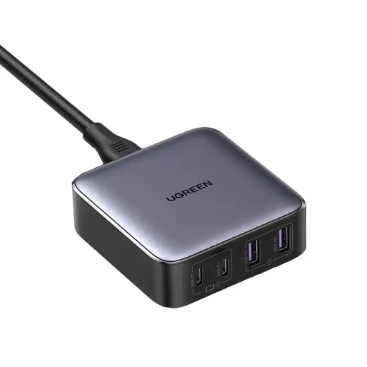 UGREEN CD327 Nexode charger, 2x USB-C, 2x USB-A, GaN, 65W (grey)
