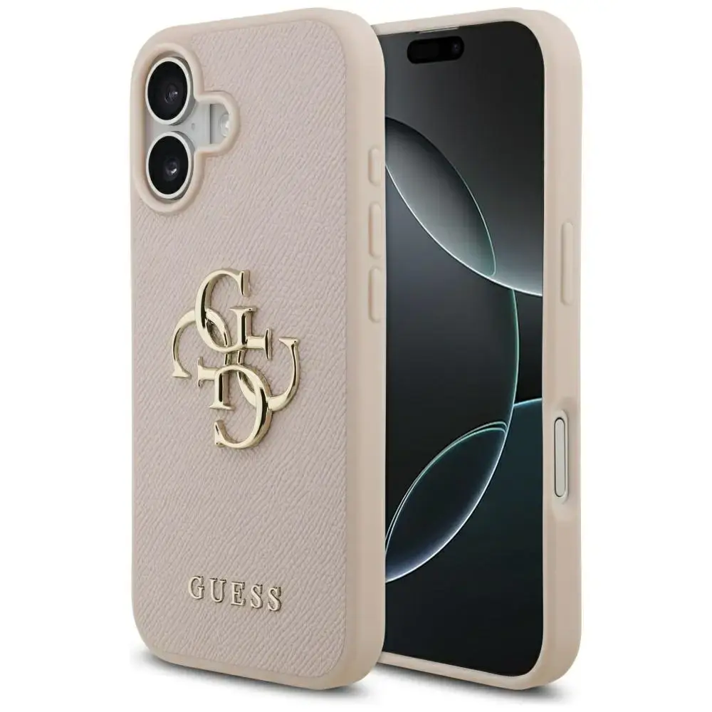 Etui Guess Grained Big 4G & Classic Logo  do iPhone 17 różowy