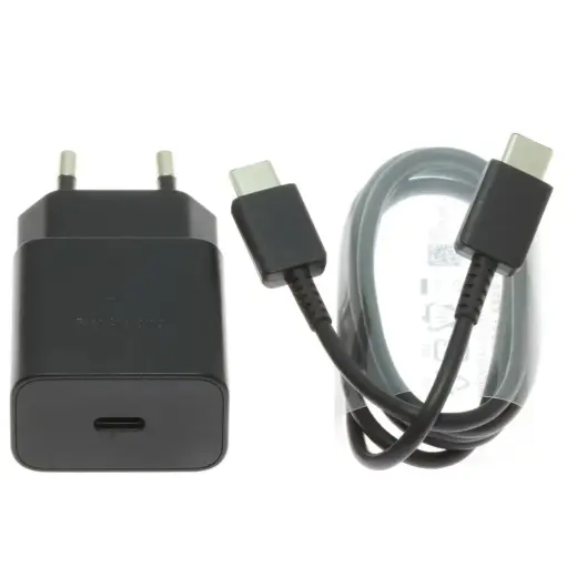 Зарядное устройство Samsung EP-T1510EBE | 15W | USB-C | с кабелем USB-C на USB-C в комплекте | чёрное (OEM)