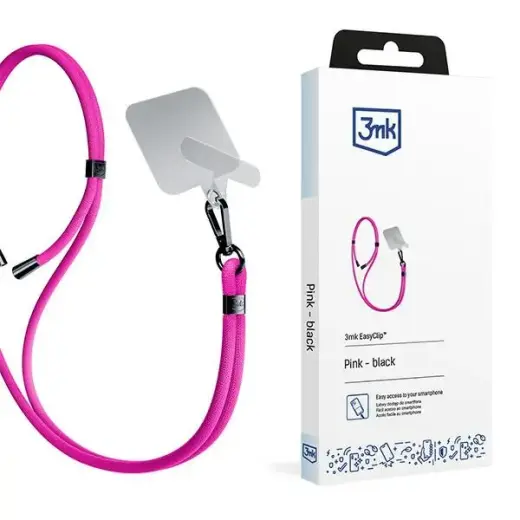 3MK EasyClip Pink (black) Phone Lanyard