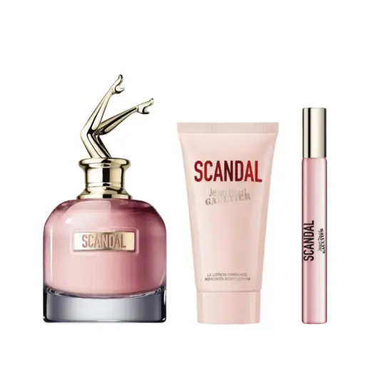 Set Jean Paul Gaultier: Scandal, Eau De Parfum, For Women, 50 ml + Scandal, Eau De Parfum, For Women, 6 ml *Miniature + Scandal, Hydrating, Body Lotion, 75 ml