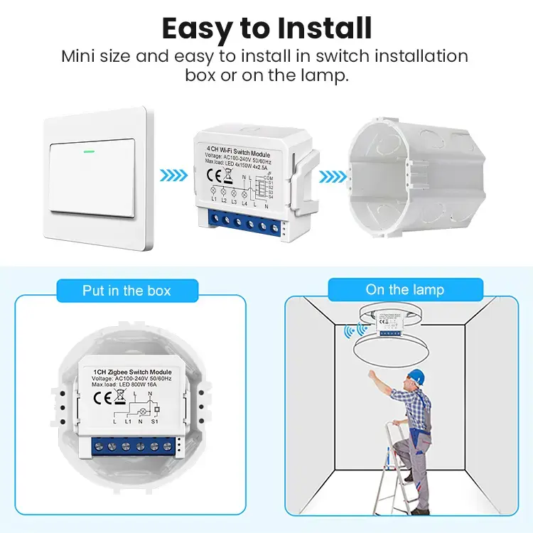 Smart Switch Module ZigBee Avatto ZWSM16-W1