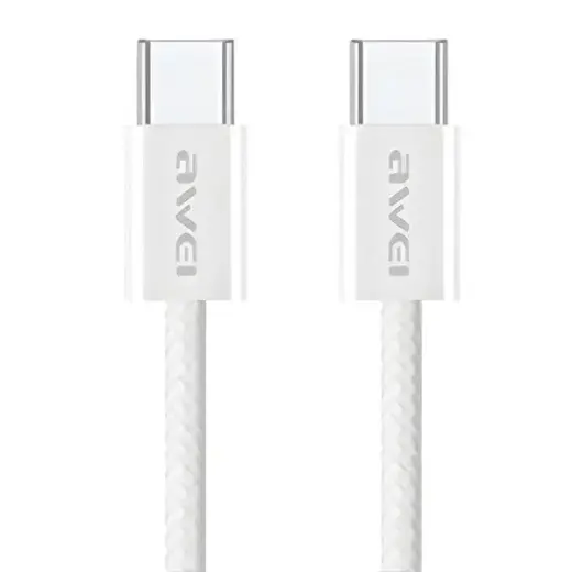 AWEI kabel CL-219T USB-C na USB-C 60W biały|white iPhone 15