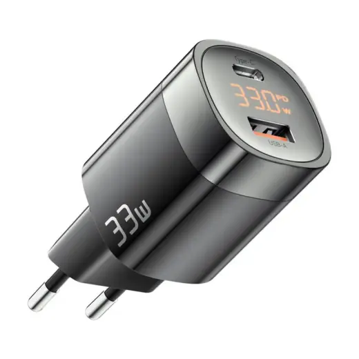 Essager ECTCA-LYB01 travel charger | 33W | GaN | USB-C, USB-A | black
