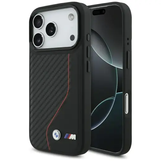BMW M Carbon Line & Logo phone case with MagSafe support for iPhone 17 Pro red