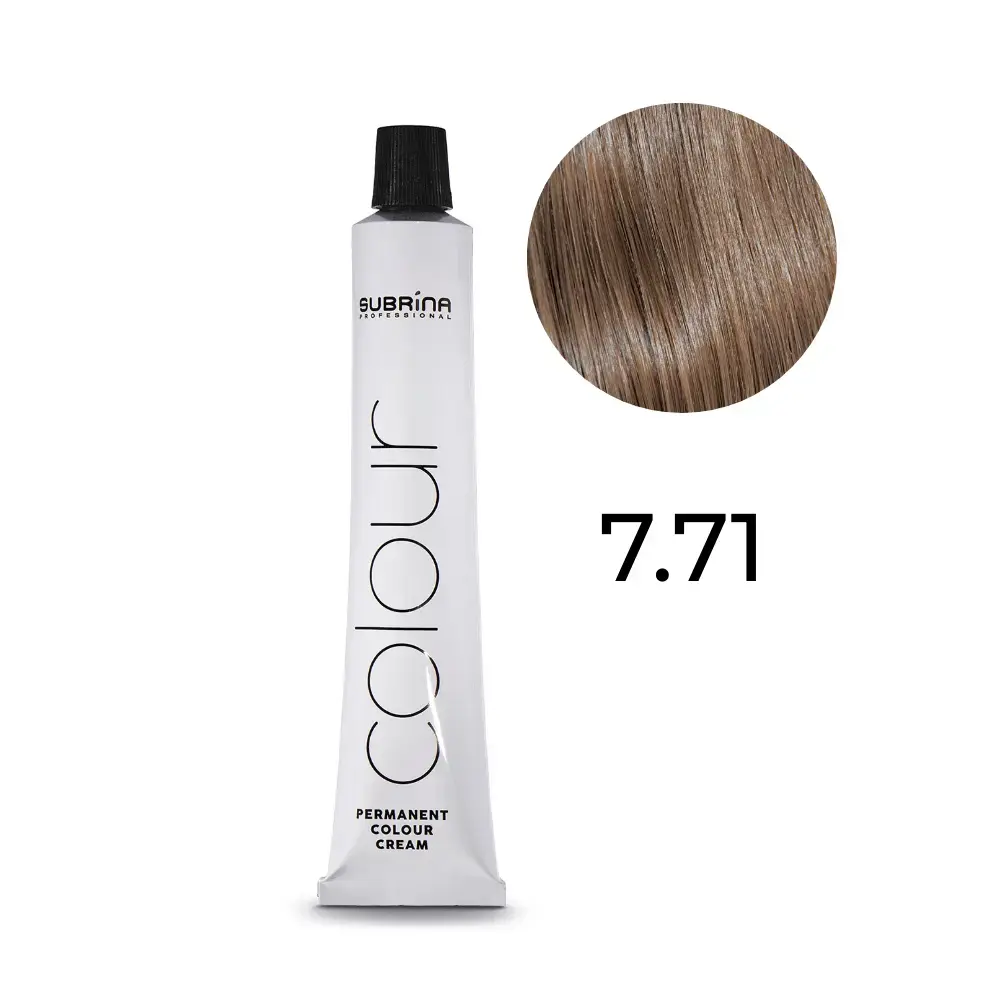 Subrina Professional, Essential Colour, Permanent Hair Dye, 7/71 Medium Ashy Chestnut Blonde, 100 ml