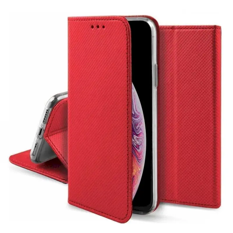 Fusion Magnet Case Grāmatveida Maks Priekš Xiaomi Redmi 9 Sarkans