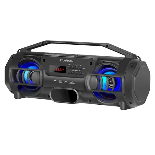 Defender G104 portatīvais skaļrunis | 12W | LED | Bluetooth 5.0|, tālvadības pults | melns