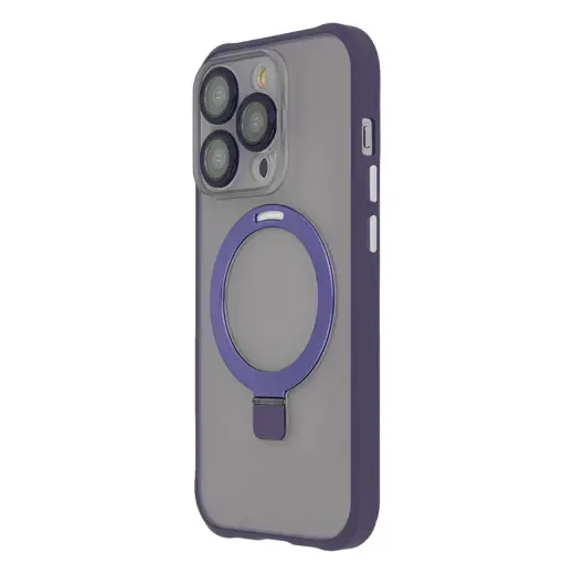 Ring Secure Mag maciņš ar statīvu un MagSafe atbalstu telefonam iPhone 15 Plus violets