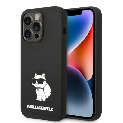 Karl Lagerfeld Liquid Silicone Choupette NFT Case for iPhone 14 Pro Black
