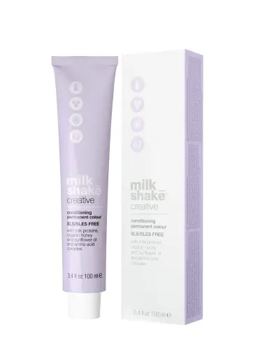 Milk Shake, Creative, SLS/SLES-Free, Permanent Hair Dye, 8.018NA Natural Ash Light Blond, 100 ml