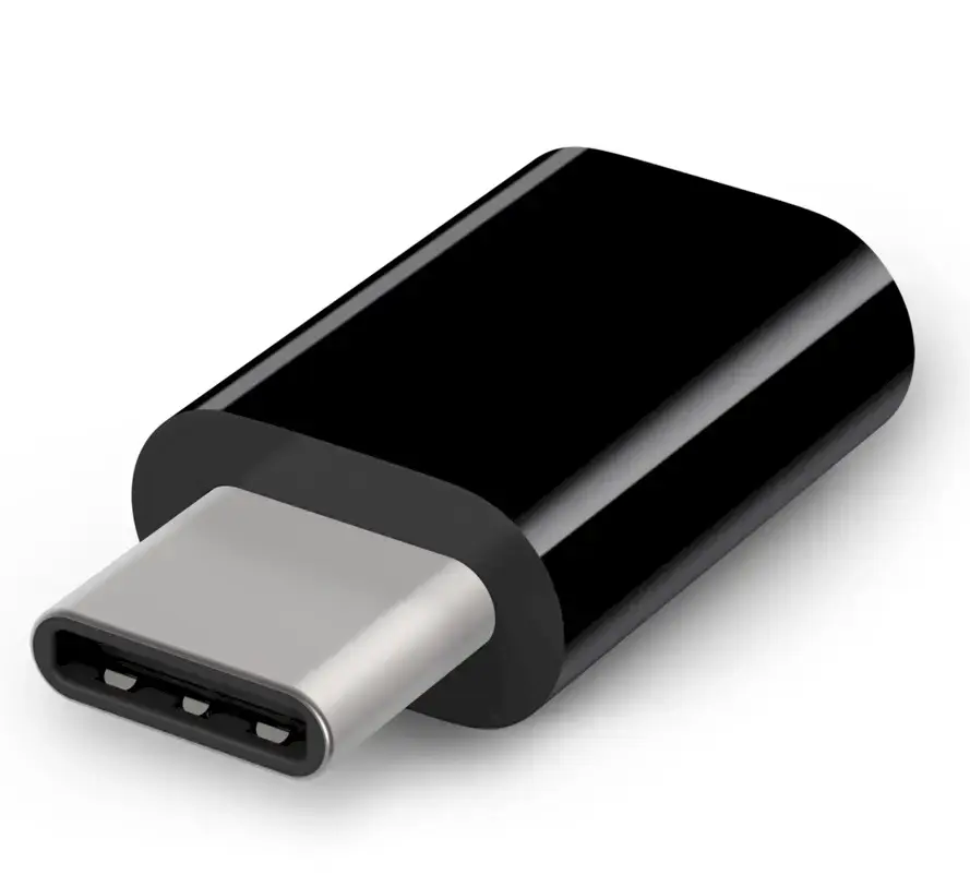 Fusion Universāls Adapteris Micro USB uz Type-C (USB-C) USB Savienojums Melns