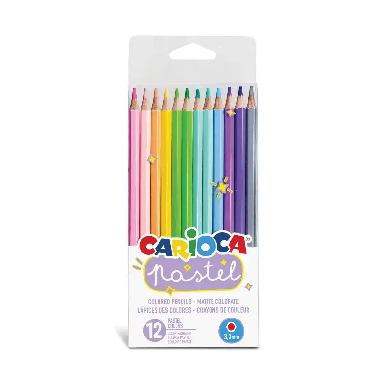 Zīmuļu komplekts CARIOCA Pastel, 12 dažādas pasteļķrāsas