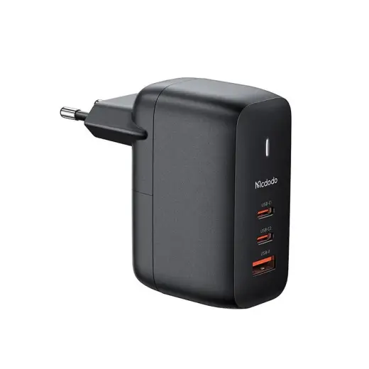 Mcdodo CH-0291 reisilaadija | 65W | GaN | USB-C, USB-A | must